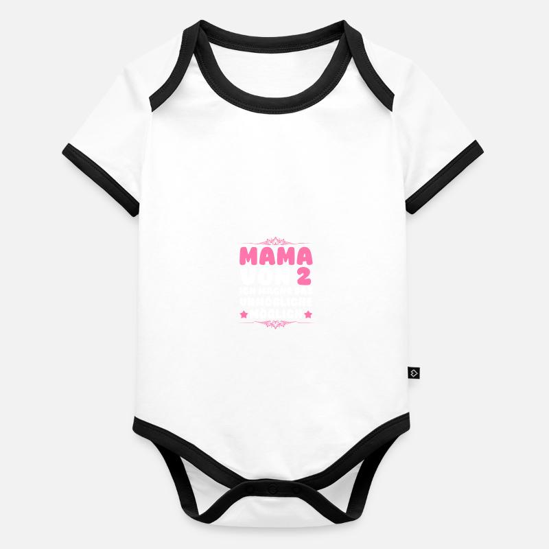 Mama Von 2 Kindern Baby Bio-Kurzarm-Kontrastbody