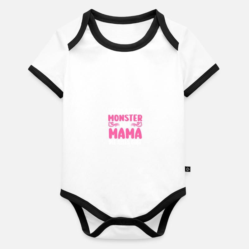 Mama Von 6 Kindern Baby Bio-Kurzarm-Kontrastbody