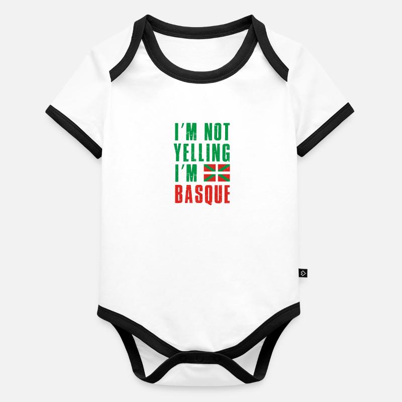 Euskara Euskal Herria Baskenland Spanien Basco Baby Bio-Kurzarm-Kontrastbody