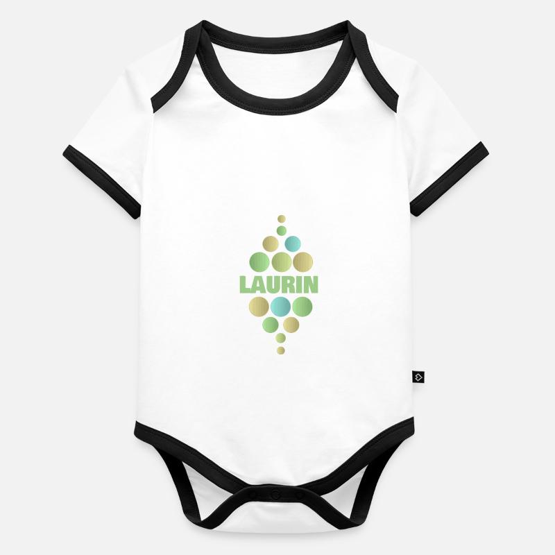 Prénom Laurin Body Bébé bio contrasté manches courtes