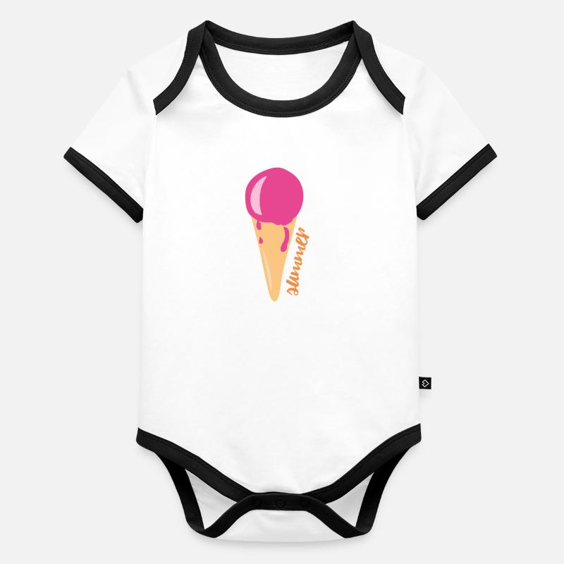 Glace avec gaufre Summer Body Bébé bio contrasté manches courtes