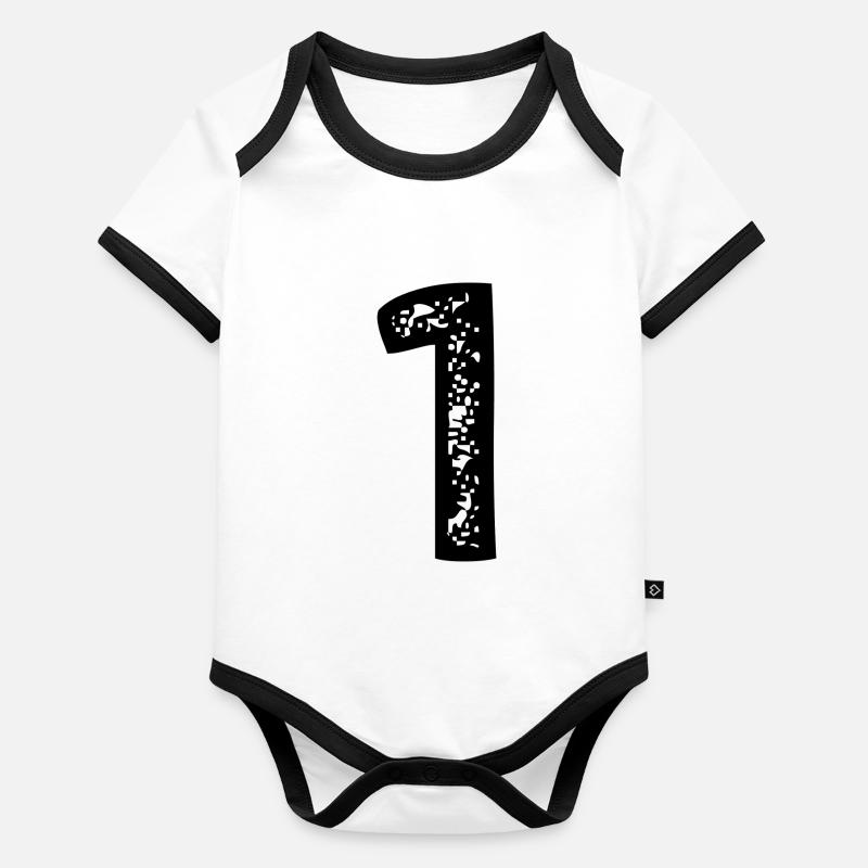 Maillot à 1 numéro Body Bébé bio contrasté manches courtes