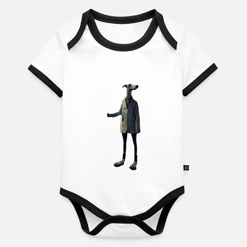 Lurcher Hund - Lurcher Body Bébé bio contrasté manches courtes