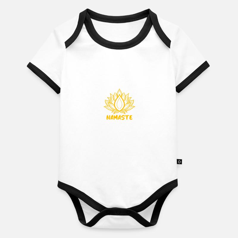 Bouddha Moine Namaste Bouddhisme I Don Body Bébé bio contrasté manches courtes