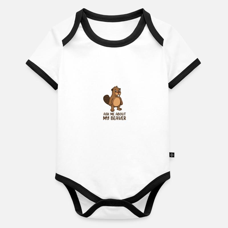Ask Me About My Beaver Baby Bio-Kurzarm-Kontrastbody