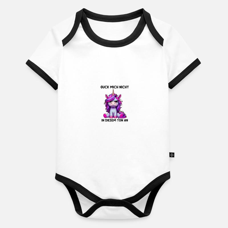 Don't look at me in that tone Organic Baby Contrasting Bodysuit