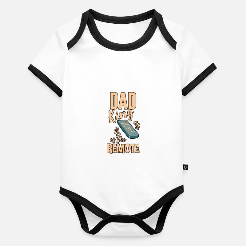 Papa, roi de la télécommande 4 Body Bébé bio contrasté manches courtes