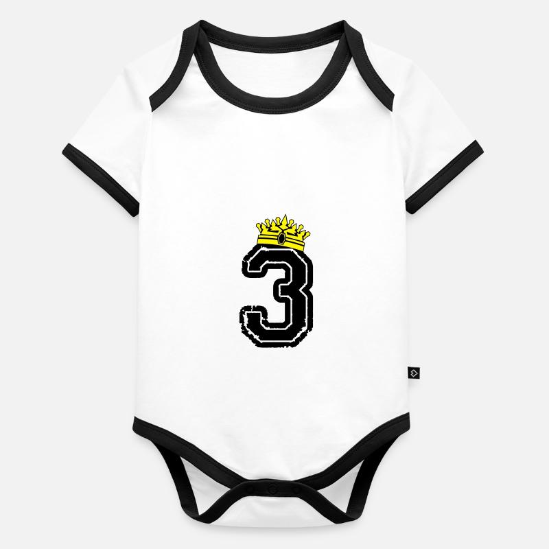 3 king Organic Baby Contrasting Bodysuit