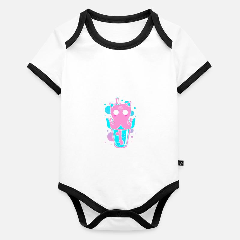 Gothique pastel Body Bébé bio contrasté manches courtes