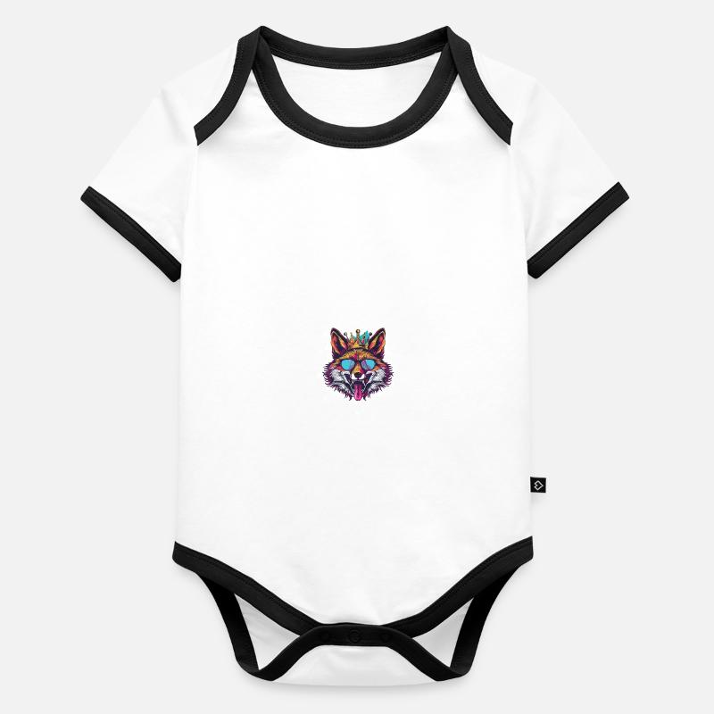 Renard drôle Body Bébé bio contrasté manches courtes