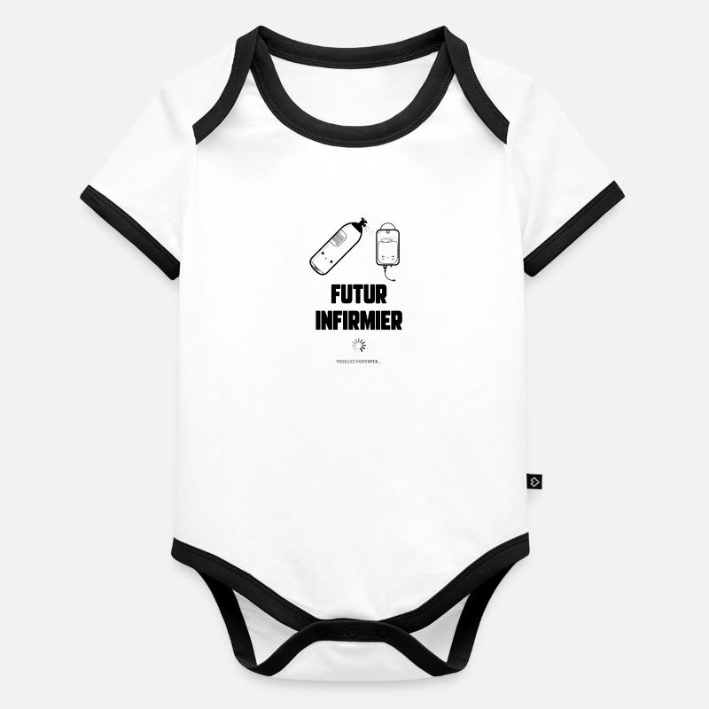 Futur infirmier Body Bébé bio contrasté manches courtes