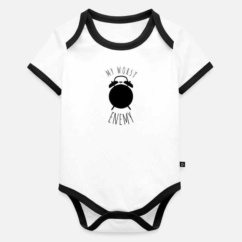 Réveil du matin Body Bébé bio contrasté manches courtes