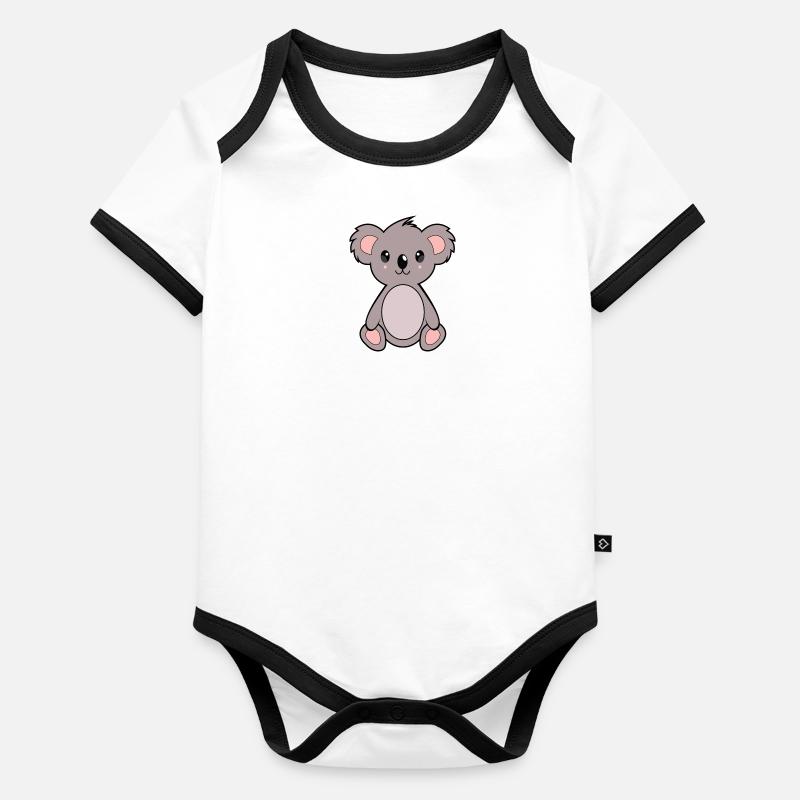 Chidi le koala Body Bébé bio contrasté manches courtes