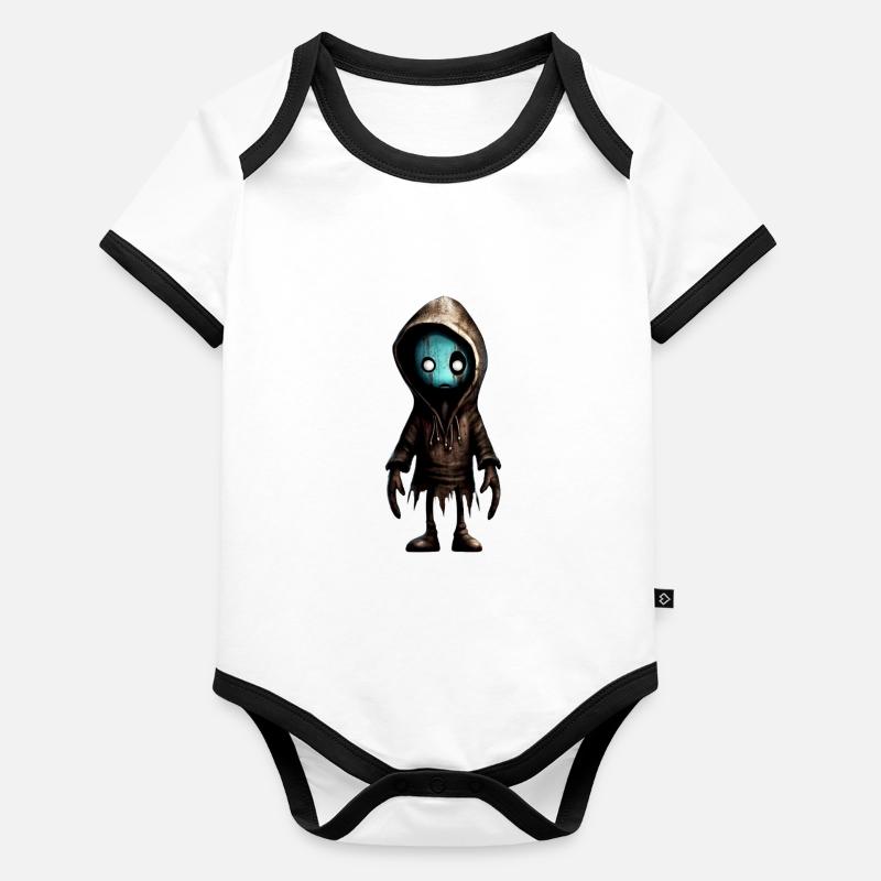 Monstre mignon Body Bébé bio contrasté manches courtes