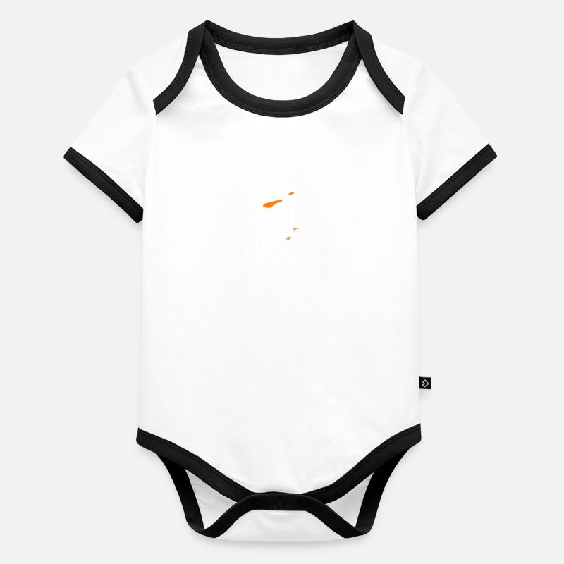 Roue Haute Vélo Retro Body Bébé bio contrasté manches courtes