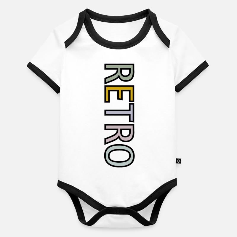 RÉTRO Body Bébé bio contrasté manches courtes