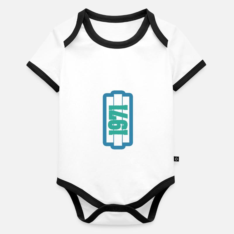 Geboren 1971 Baby Bio-Kurzarm-Kontrastbody