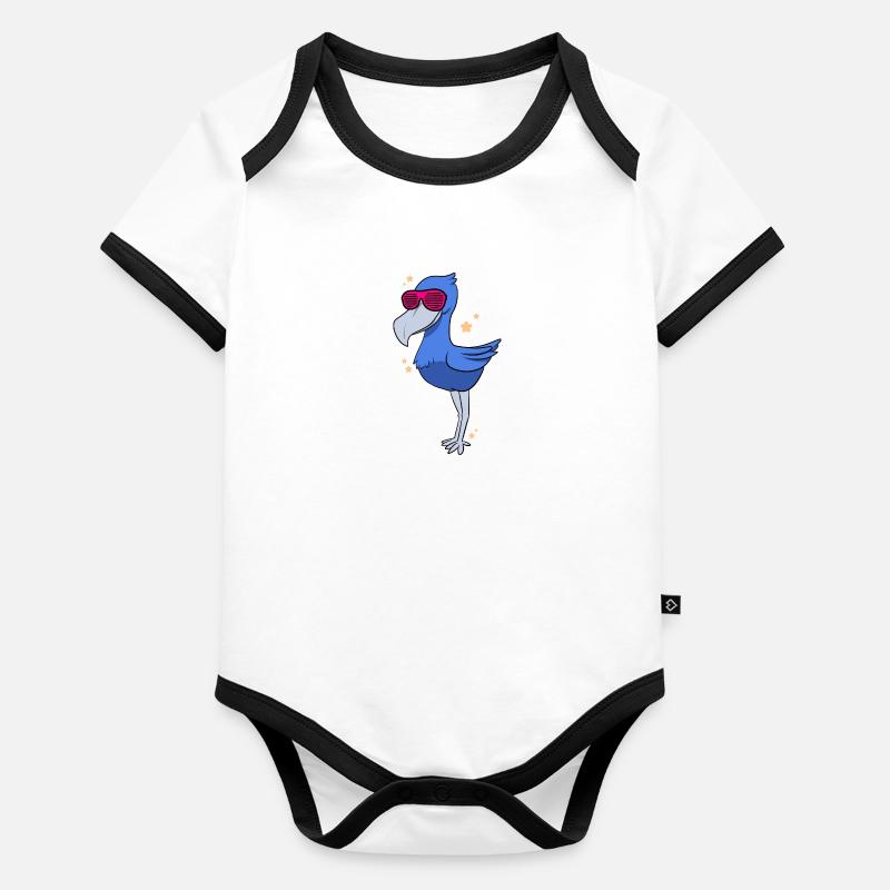 Oiseau à bec-en-sabot Ornithologue Forêt I Cadeau Body Bébé bio contrasté manches courtes