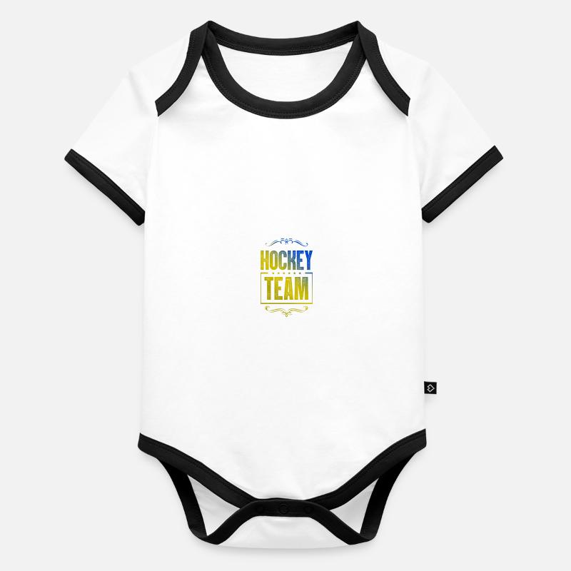 Équipe de hockey Body Bébé bio contrasté manches courtes