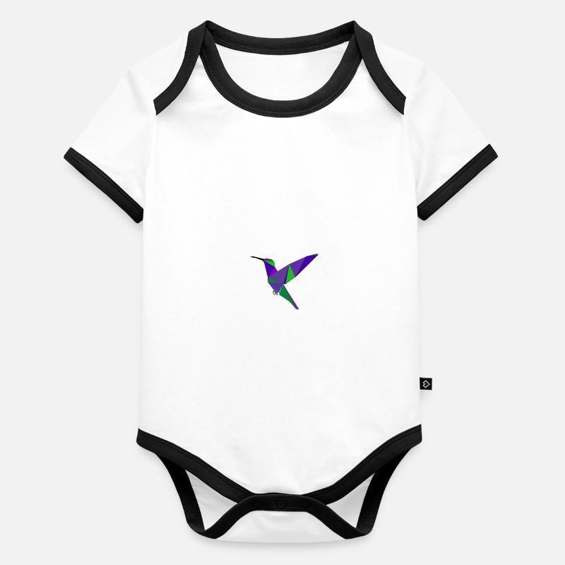 Oiseau de paradis, coloré, coloré Body Bébé bio contrasté manches courtes