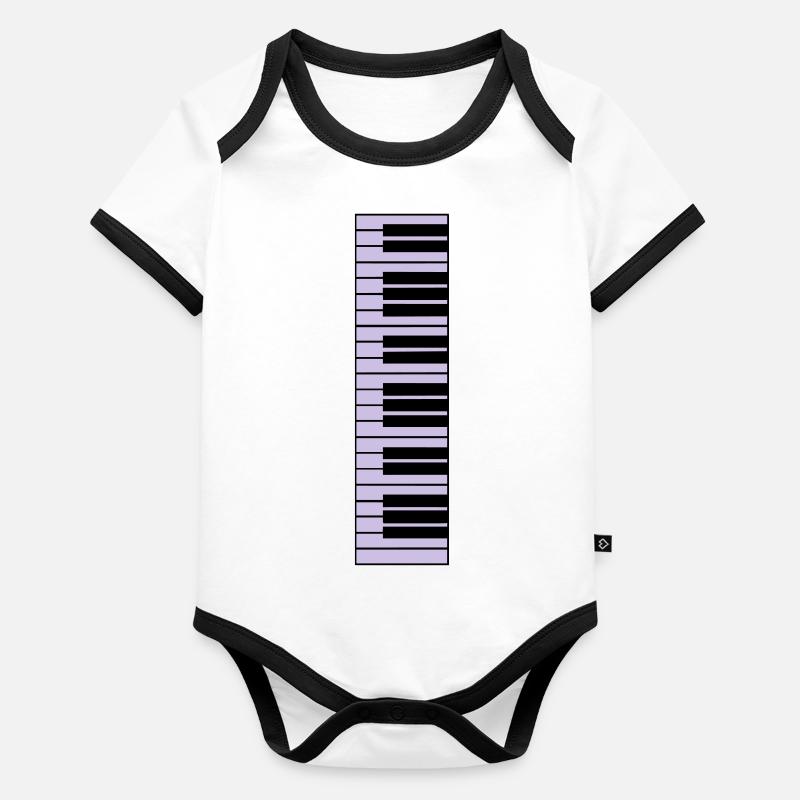 piano, piano keyboard Organic Baby Contrasting Bodysuit