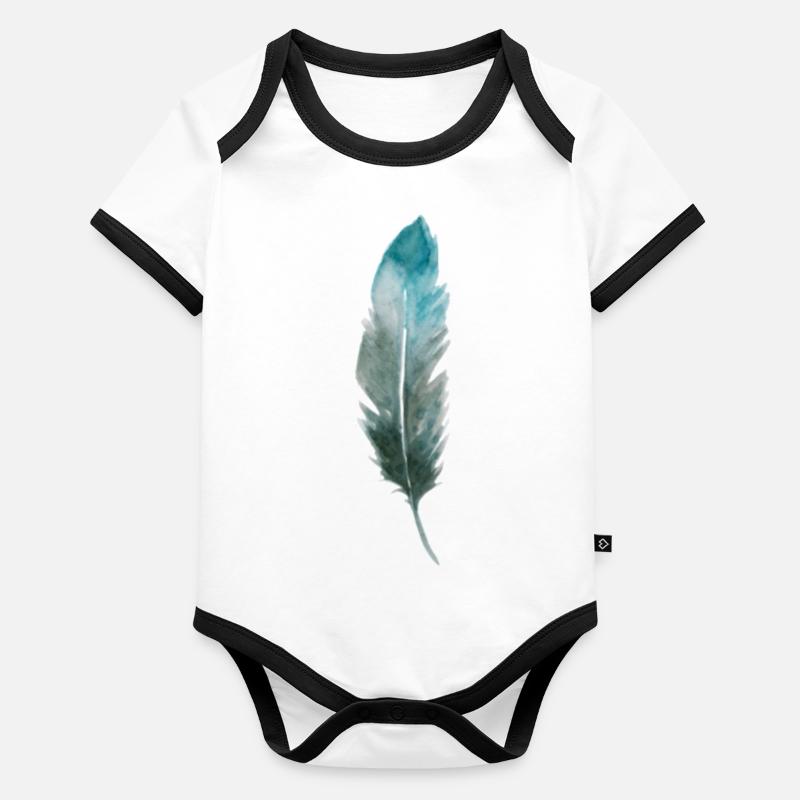 Feder Baby Bio-Kurzarm-Kontrastbody