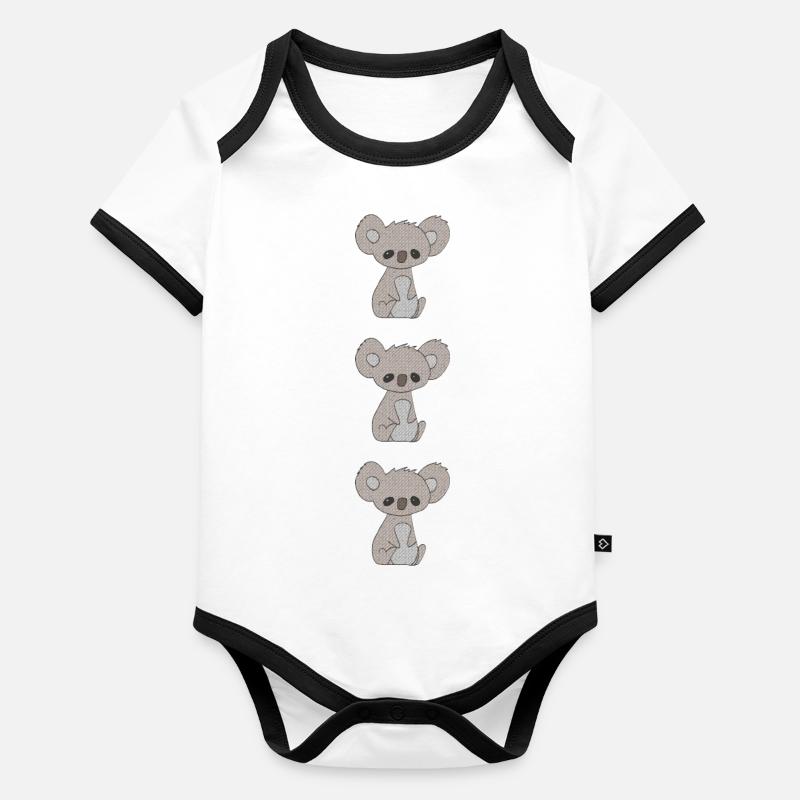 Triple Koala Body Bébé bio contrasté manches courtes
