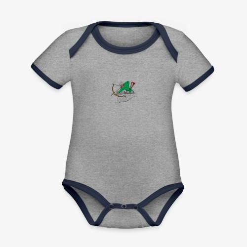 Archery Medieval Embroidered design by patjila - Organic Baby Contrasting Bodysuit