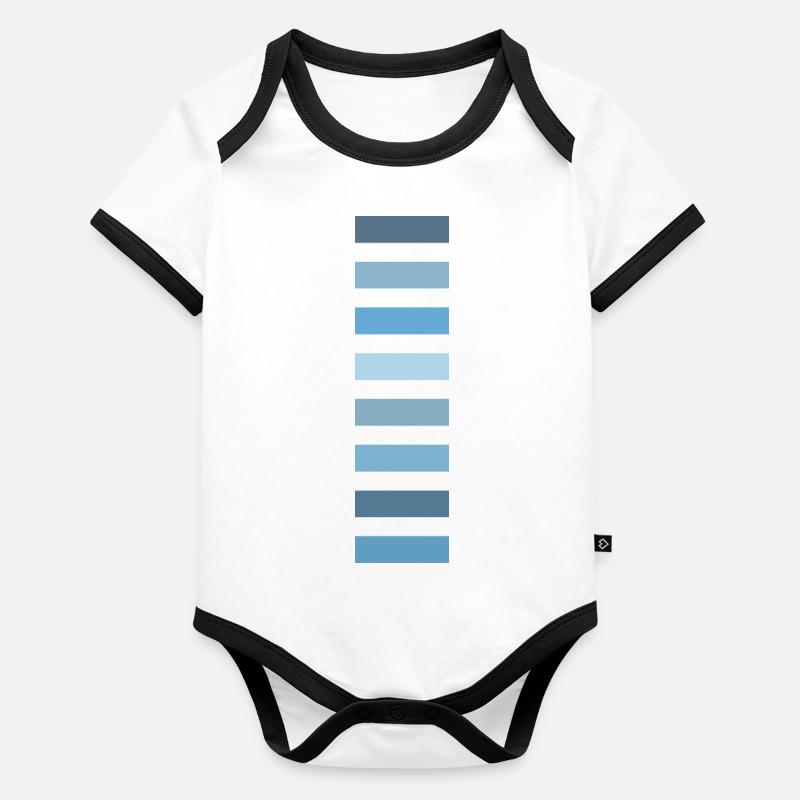 Nuances de bleu Body Bébé bio contrasté manches courtes