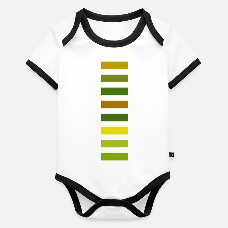 Nuances de vert Body Bébé bio contrasté manches courtes