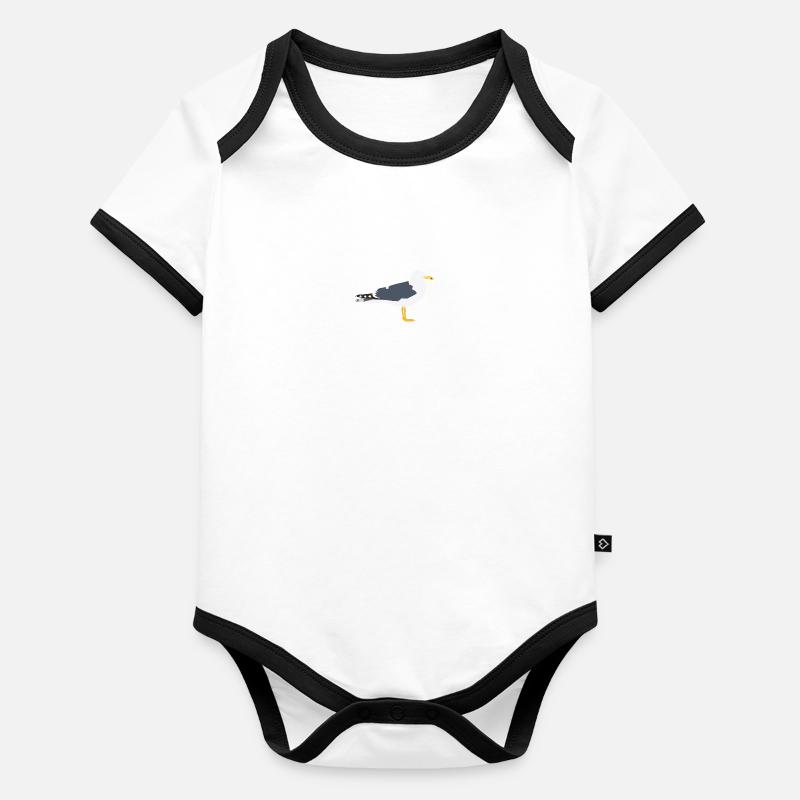 lesser black-backed gull Organic Baby Contrasting Bodysuit