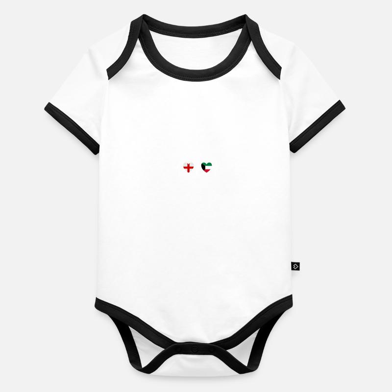 Drapeau de l’Angleterre et du Koweït Drapeaux koweïtiens Body Bébé bio contrasté manches courtes
