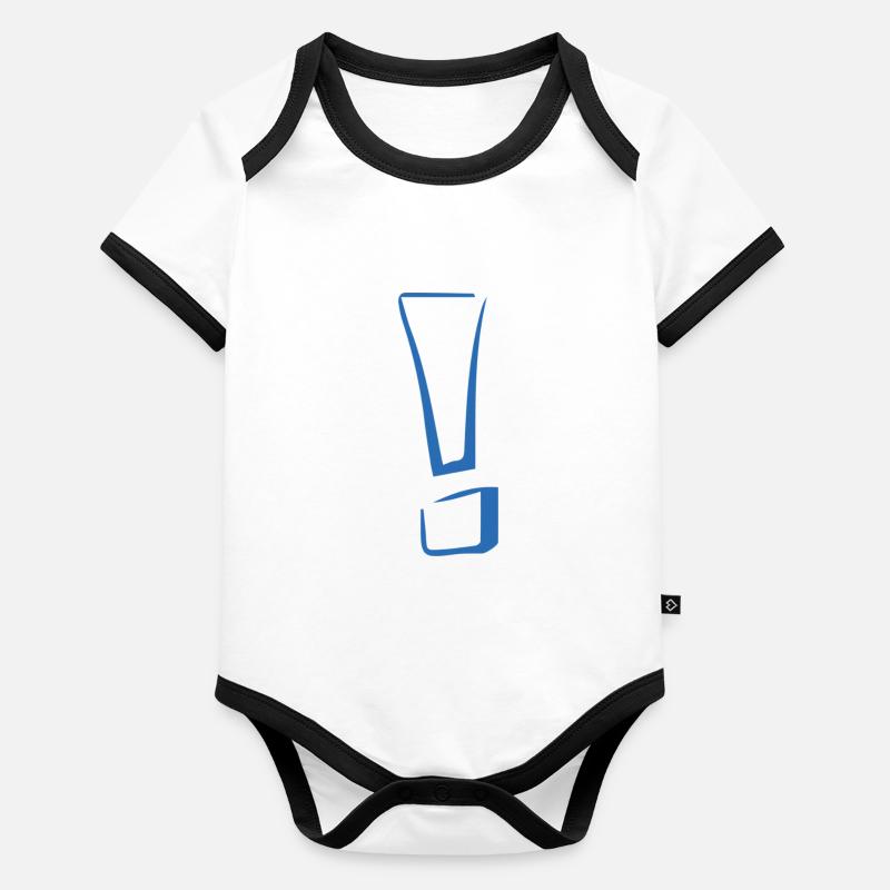 Exclamation mark blue Organic Baby Contrasting Bodysuit