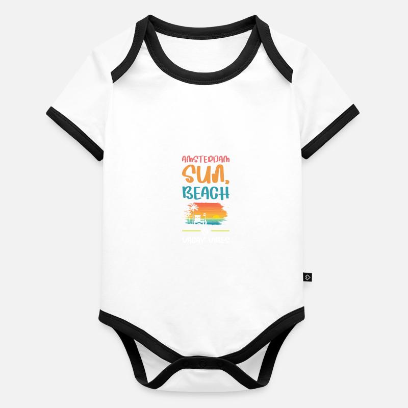 Amsterdam Holiday Vibes Organic Baby Contrasting Bodysuit