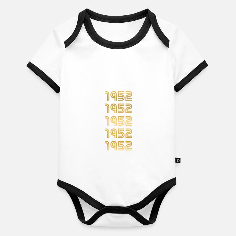Retro 1952 Baby Bio-Kurzarm-Kontrastbody