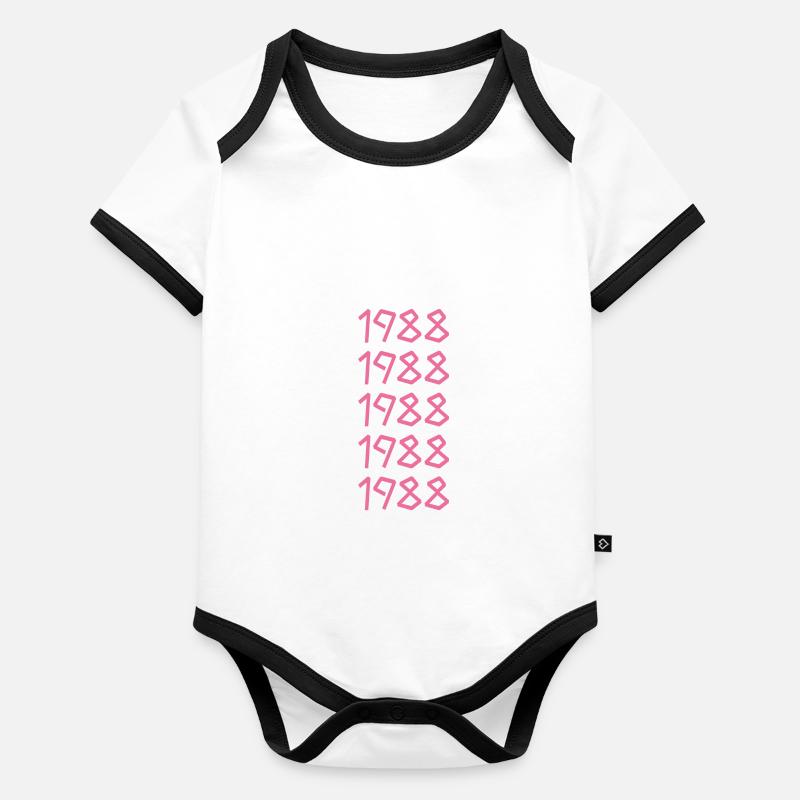 Jours fériés 1988 Body Bébé bio contrasté manches courtes