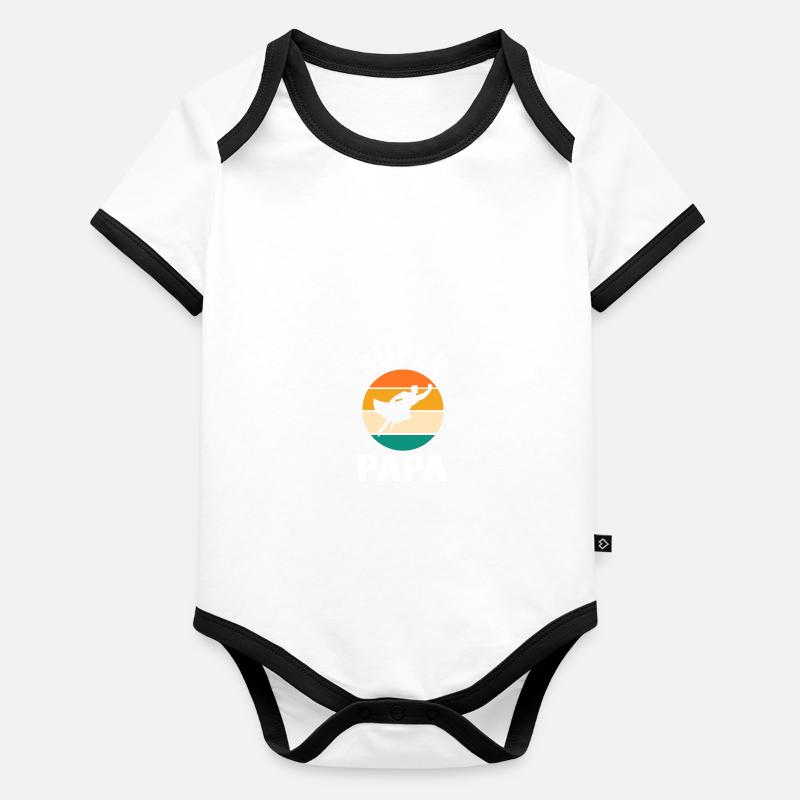 Father Superhero Dad Organic Baby Contrasting Bodysuit