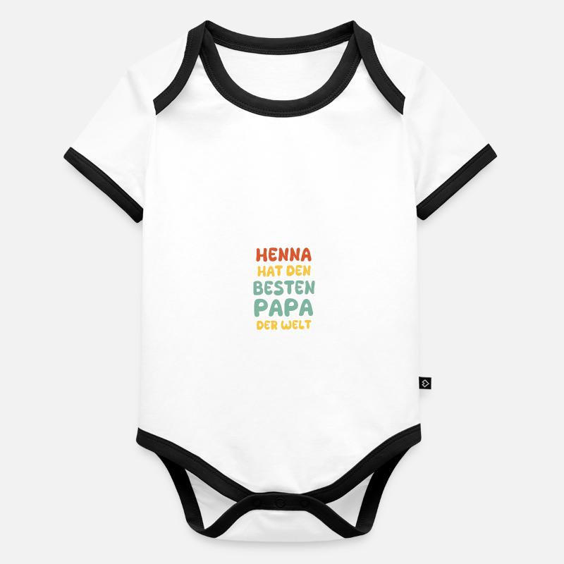 Bébé henné Body Bébé bio contrasté manches courtes
