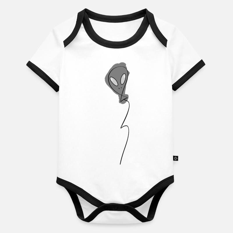 extraterrestre ballon Body Bébé bio contrasté manches courtes