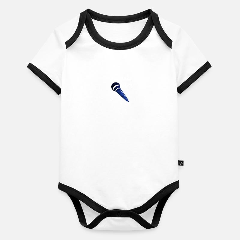 Karaoke Star,Karaoke,Microphone,Stars,Star Organic Baby Contrasting Bodysuit
