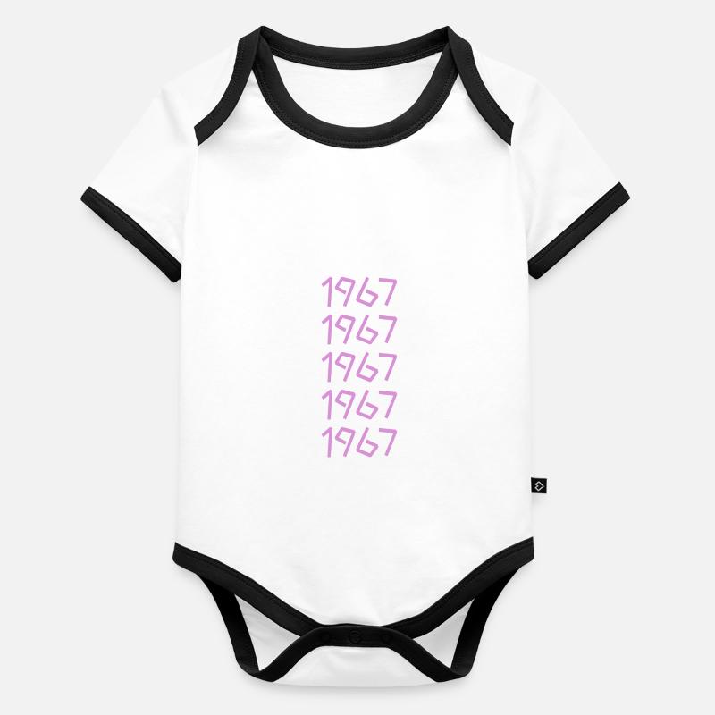 Né en 1967 Body Bébé bio contrasté manches courtes