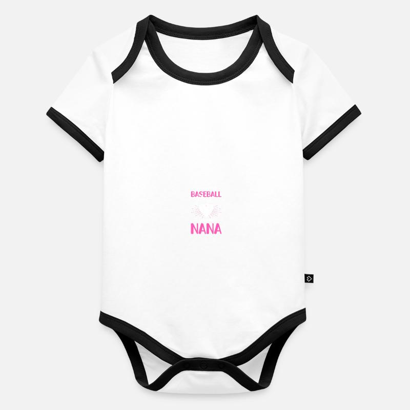 Maman baseball Body Bébé bio contrasté manches courtes