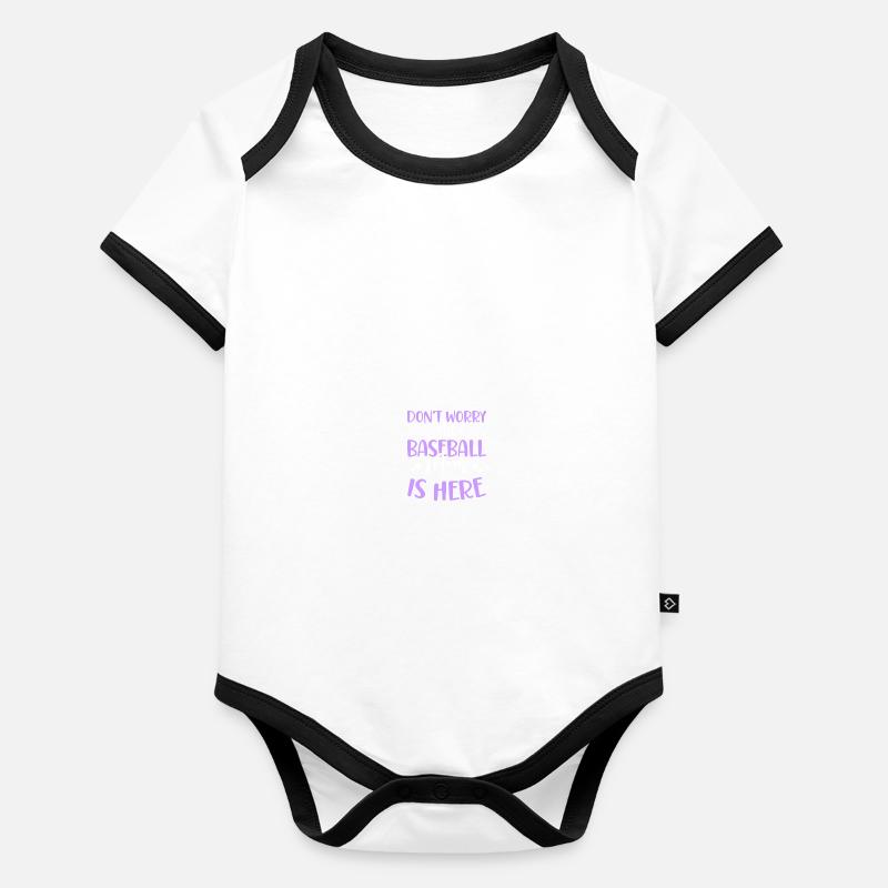 Maman baseball Body Bébé bio contrasté manches courtes