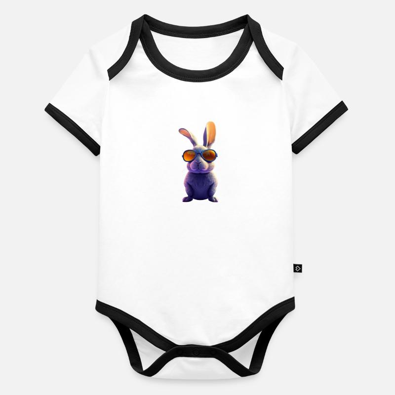 Rabbit2 Organic Baby Contrasting Bodysuit
