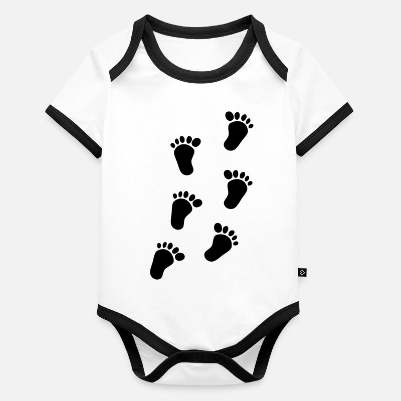 pieds de bébé Body Bébé bio contrasté manches courtes