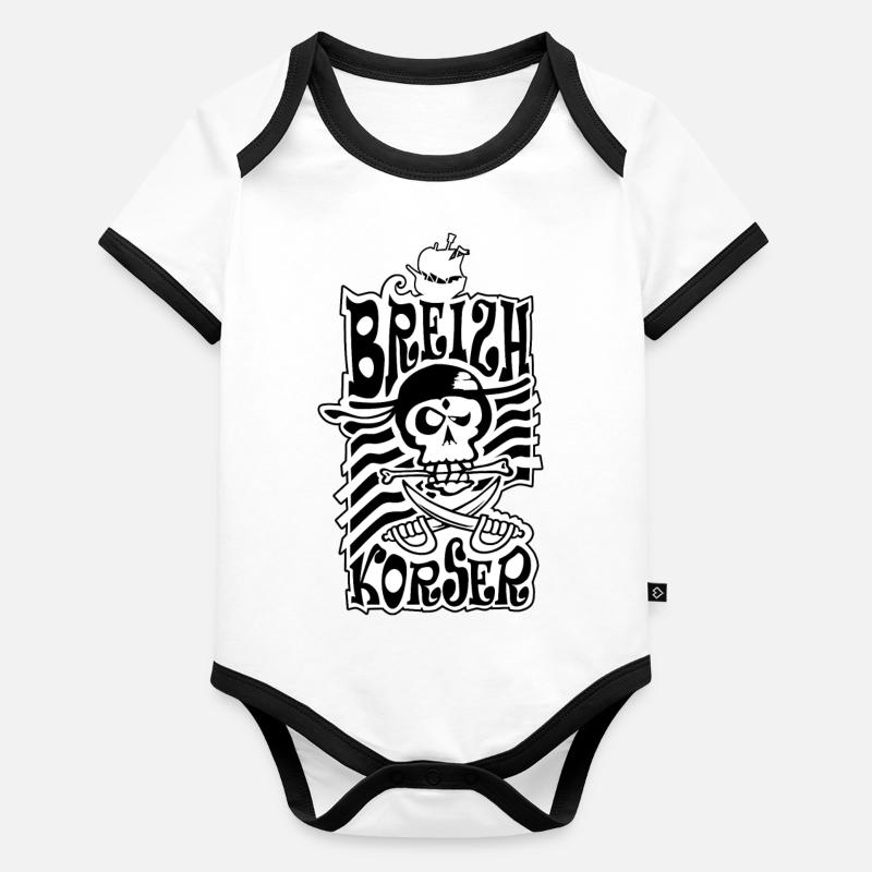 Corsaire de Bretagne Body Bébé bio contrasté manches courtes