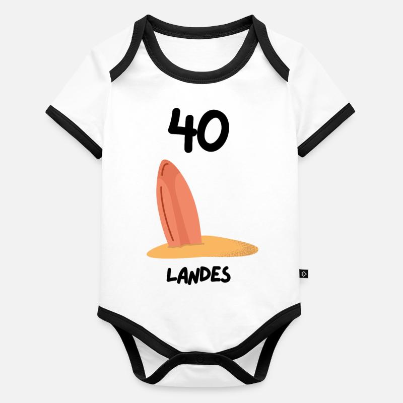 40 Landes Surf Sud Ouest Body Bébé bio contrasté manches courtes