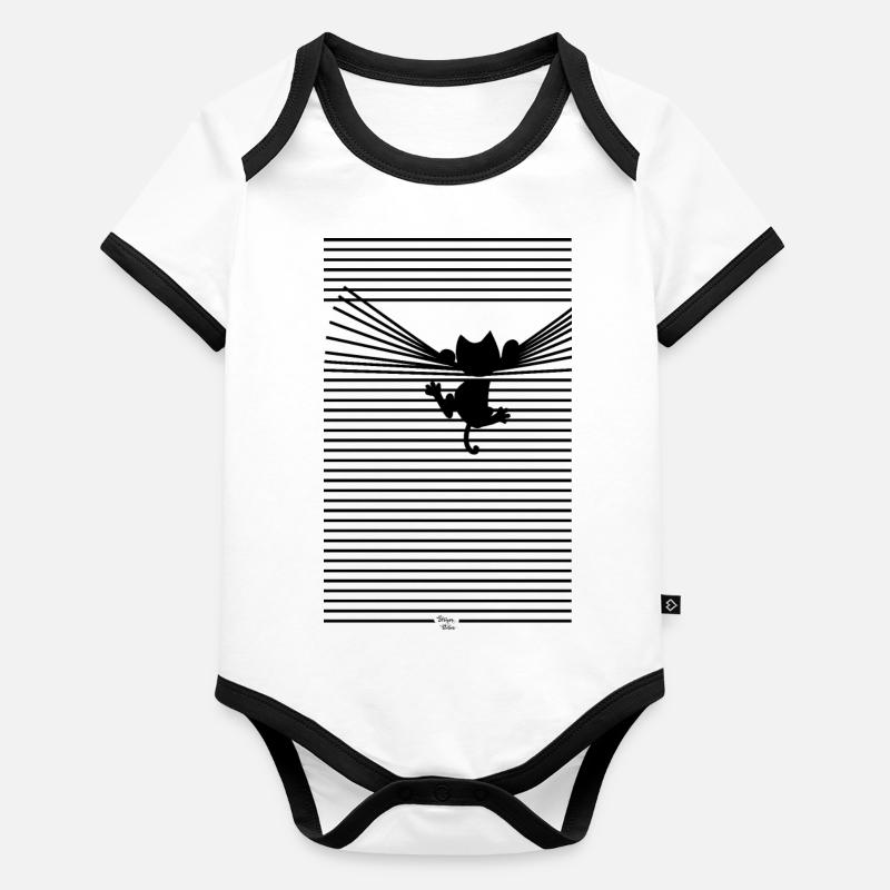 Cat Store Body Bébé bio contrasté manches courtes