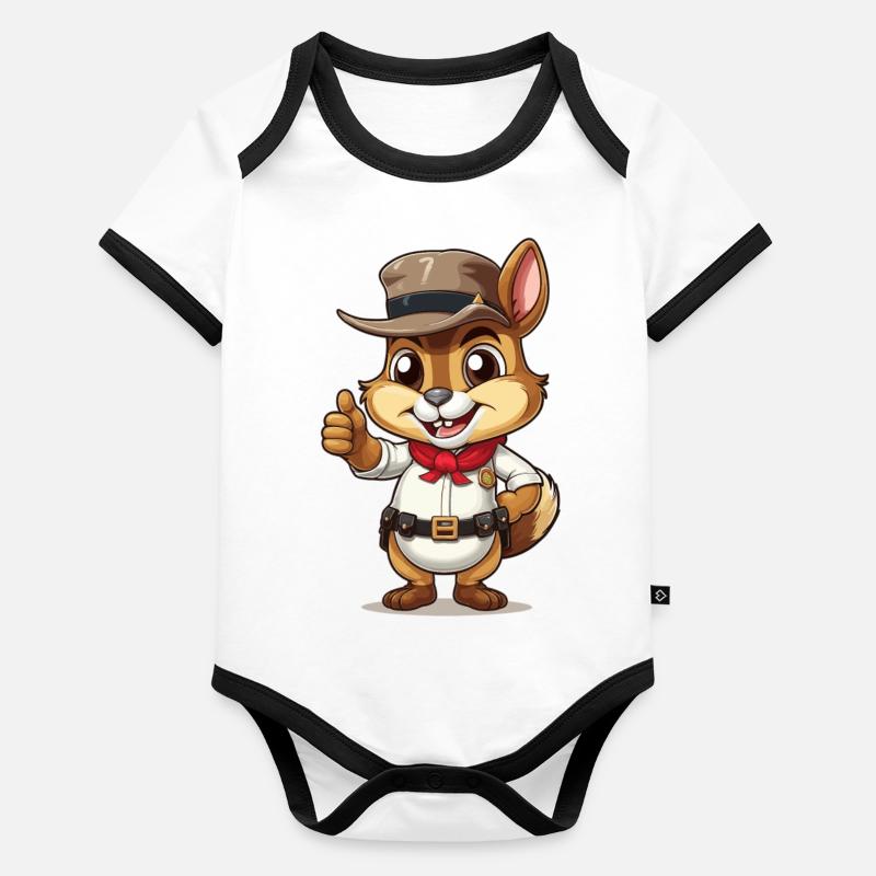 Petit shérif Body Bébé bio contrasté manches courtes