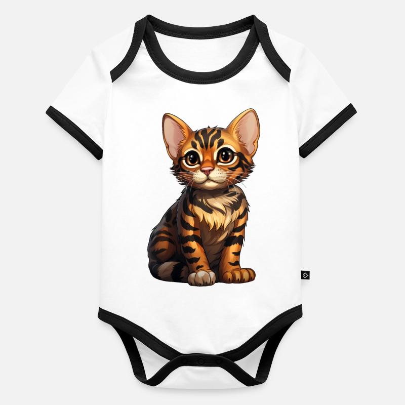 BengalCat Organic Baby Contrasting Bodysuit